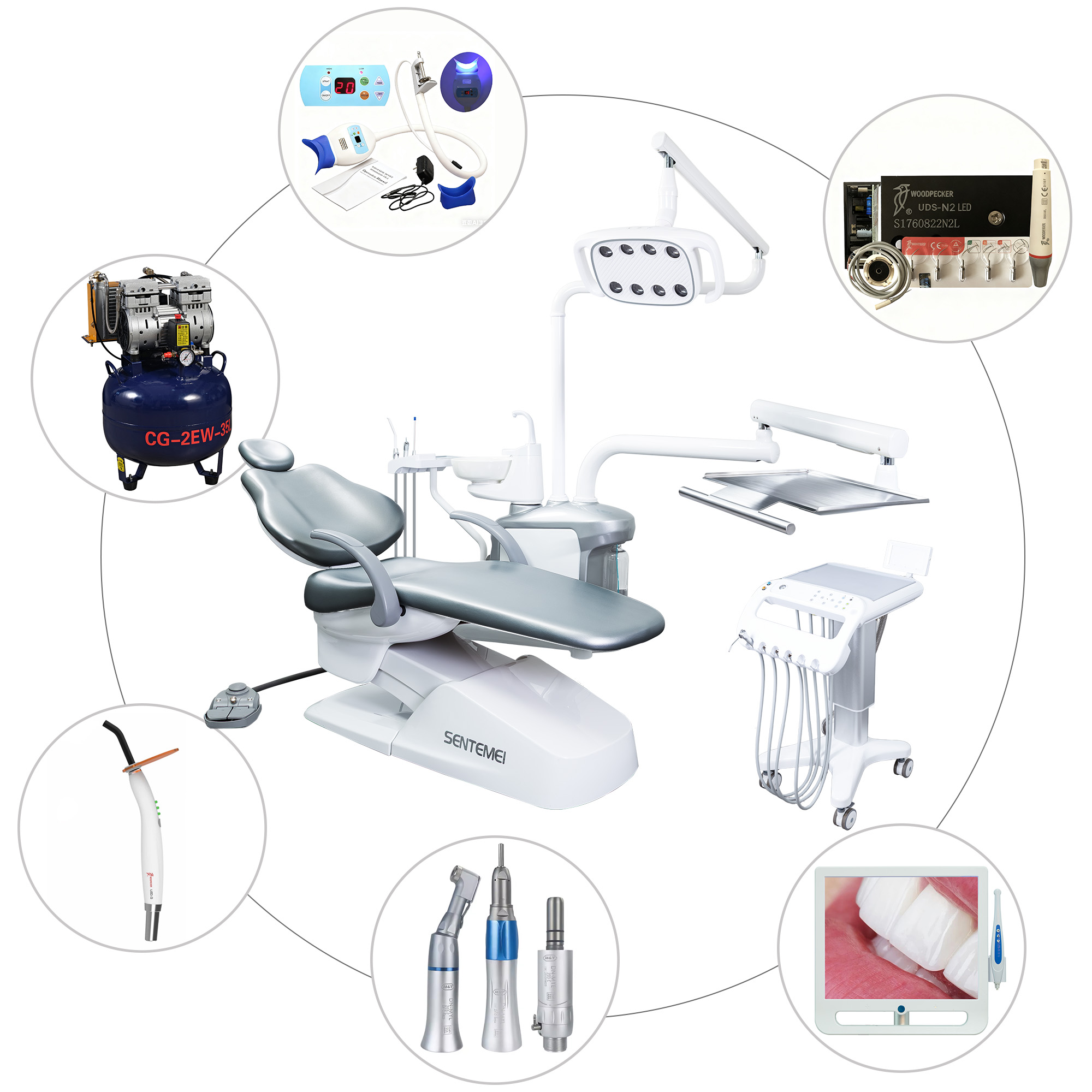 Dental Chair Unit Complete - 高品質歯科用チェア一式、先進的な電動歯科用チェアユニット、静音制御システム搭載の電動歯科用チェア