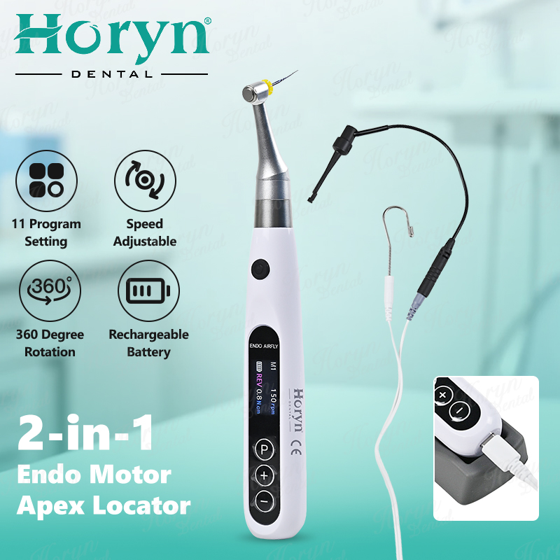 Dental Endo Motor Apex Locator - ホリン2in1歯科用ワイヤレスエンドモーター内蔵アペックスロケーター、歯内療法用回転根管治療用、360度往復運動 ° 調整可能