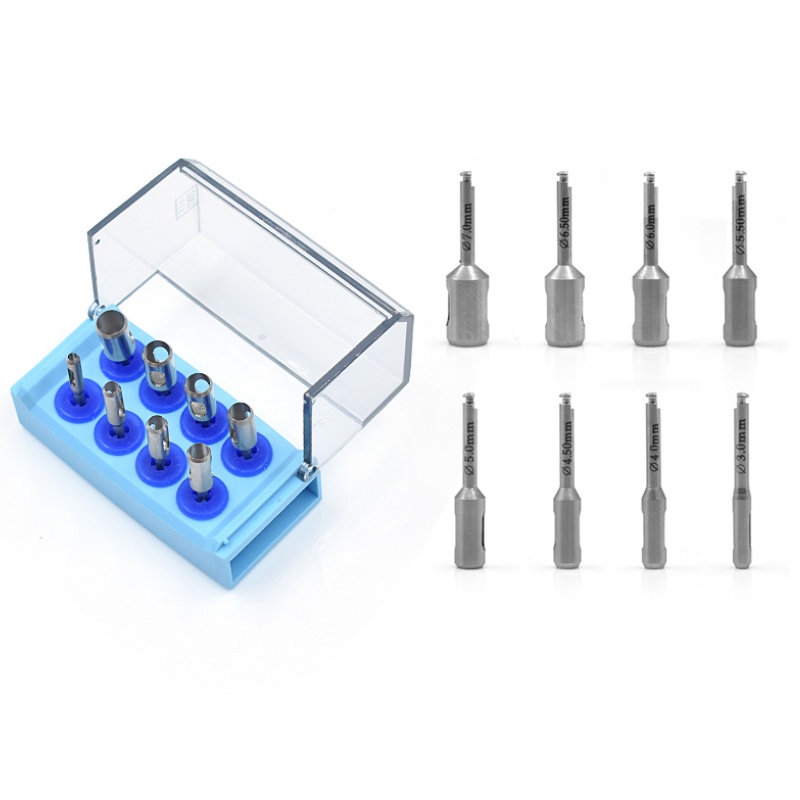 Dental Handpiece Low Speed - 8 個歯科インプラント組織パンチステンレス鋼歯肉リングカットポスト低速ハンドピース歯科手術ツール