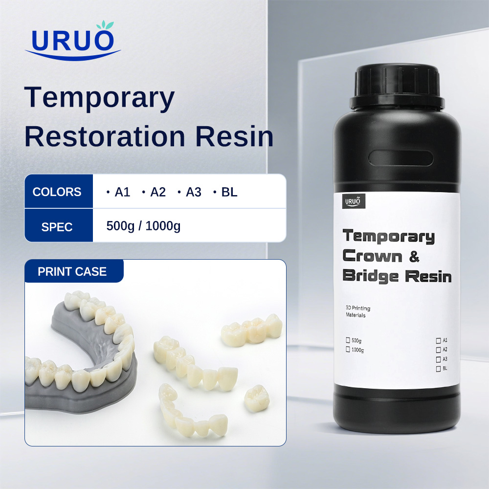 Dental 3D Printer Resin - 385mmおよび405mm幅のプリンターに対応した、高精度・耐久性に優れた3Dプリンター用レジン。仮歯冠やブリッジの製作に最適。500g/1000g。