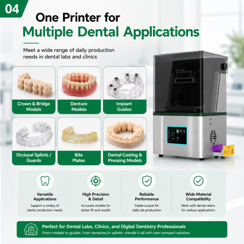 高精度9K液晶ディスプレイ搭載、歯科用ラボ向け3Dプリンター - Dental 3D Printer Resin のレビューと価格