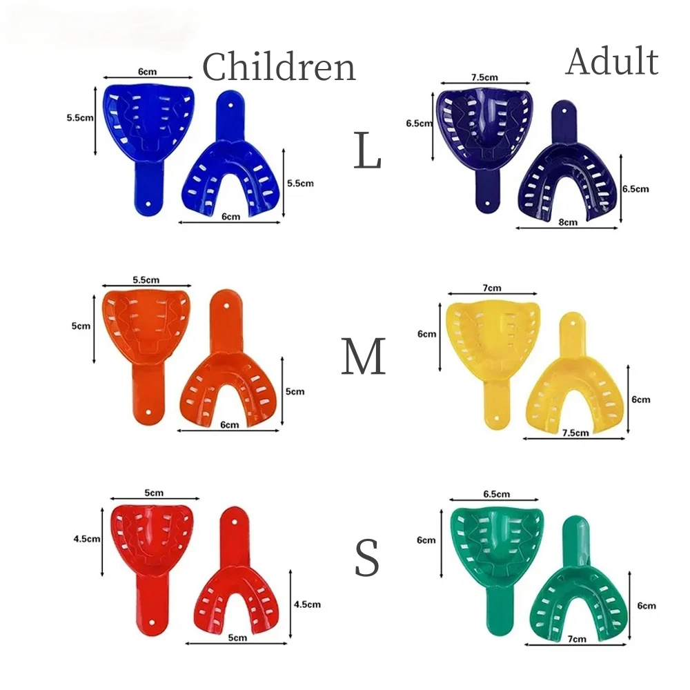 大人と子供のための使い捨てプラスチック歯科印象トレイ、カラフ - Dental Impression Material Kit のレビューと価格