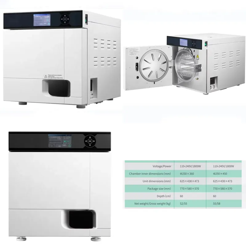 クラスB対応の歯科用オートクレーブ式蒸気滅菌器（18L、23 - Dental Autoclave Sterilizer 18L のレビューと価格
